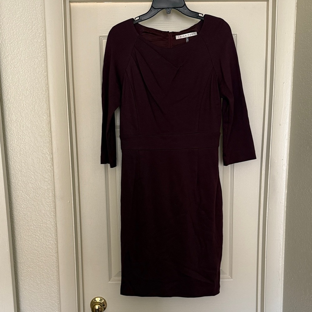 Maroon Trina Turk 3/4 sleeve dress